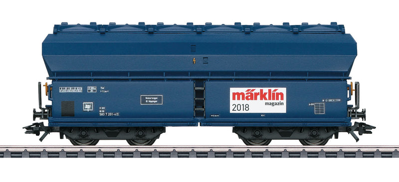 Type Tad-u 961 Four-Axle Dump Car with Cover - 3-Rail - Ready to Run -- 2018 Marklin Magazine (Era IV, blue, whte, red)