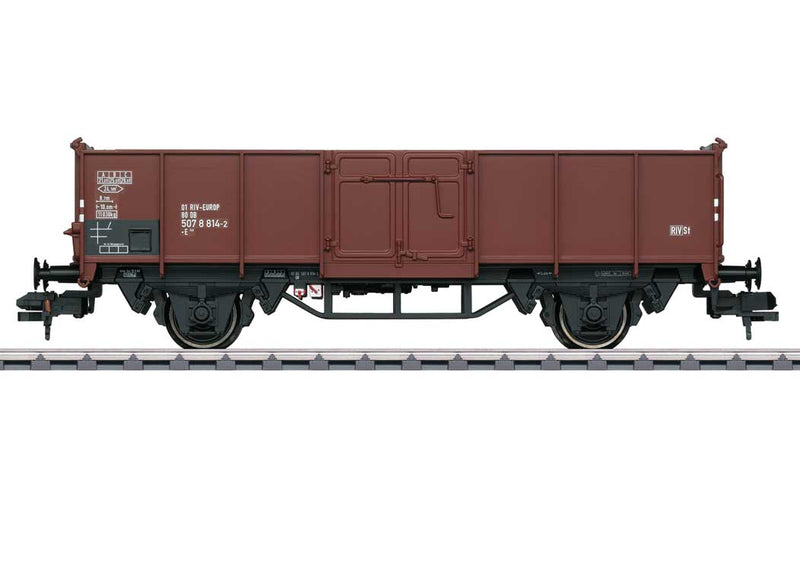 Type E 040 High Side Gondola - Ready to Run -- German Federal Railroad 01 80 507 8 814-2 (Era IV, Boxcar Red)