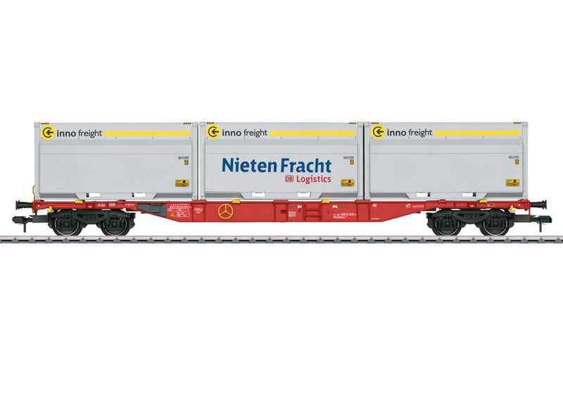 Type Sgns 691 Container Flatcar w/3 Woodtainer XXL Containers - Ready to Run -- German Railroad DB AG 31 80 455 6 048-5 (Era VI 2013, red)