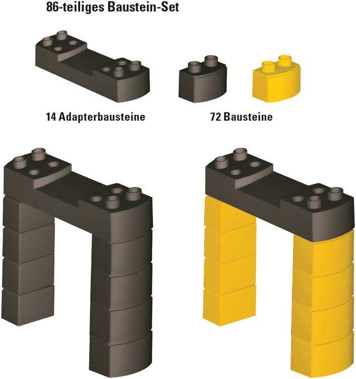 Building Block Set for Elevated Railroad Grades - My World -- Kit - Compatible with Several Brands of Plastic Building Blocks