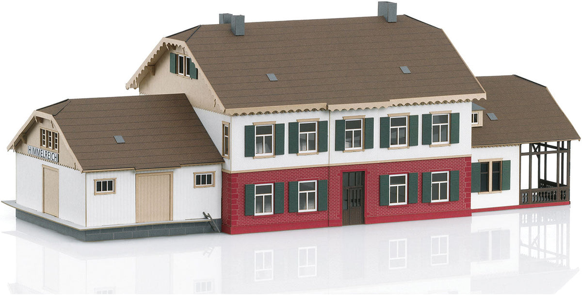 Himmelreich Train Station -- Laser-Cut Card Kit - 5-3/4 x 15-1/8 x 5-1/4" 38.4 x 14.7 x 13.4cm-2