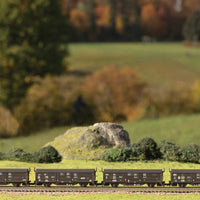 Type Tbis 871 Sliding Roof-Wall Boxcar 4-Pack - Ready to Run -- German Federal Railroad DB (Era IV 1980s, black)