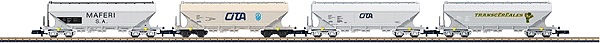 Grain Silo 4-Car Set (Export) -- NMBS/SNCB
