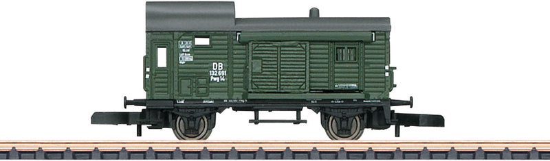 Type Pwg Pr 14 Freight Train Baggage Car - Ready to Run -- German Federal Railroad DB (Era III, green, gray)-1