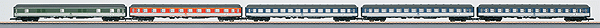 German Federal Railroad DB Era IV 5-Car Pop Passenger Set - Ready to Run -- 1 Aum 203 1st Class, 3 Bum 234 2nd Class & 1 Dum 902 Baggage