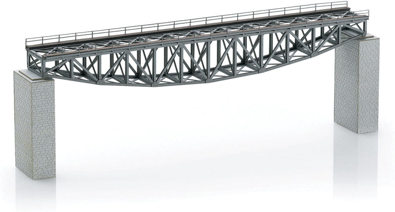 Fish Belly Steel Bridge with Abutments -- Laser-Cut Card Kit - 8-5/8 x 1-1/8 x 1-1/8" 22 x 2.8 x 2.9cm