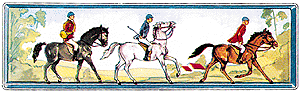 Sports & Recreation -- Mounted Fox Hunters w/Horses