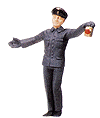 Steam Engine Crew -- Brakeman w/Raised Lantern Signaling