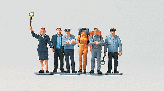 Railroad Personnel -- East German State Railways (DR) Staff w/Passengers
