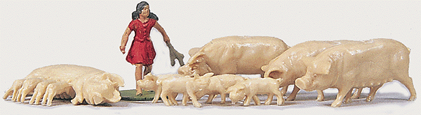 Animals -- Maid w/Pigs