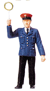 Railroad Station Personnel -- Cunductor w/Signal Paddle Raised