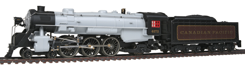 Steam-Powered 4-6-2 Metal Upgraded "Pacific" w/Long-Haul Tender - Sound & -- Canadian Pacific #4073 (gray, maroon, black)