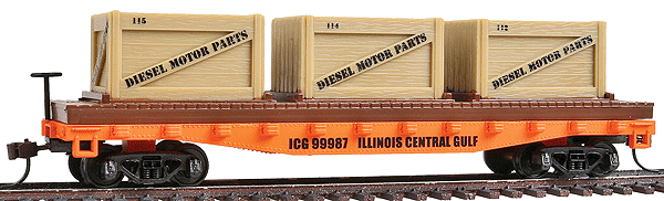 40' Flatcar w/Crates -- Illinois Central Gulf
