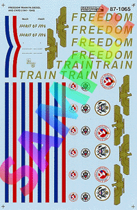 Freedom Train 1947-49 -- ALCO PA Diesel & Passenger Cars (red, blue, gold; use w/ Stripes #601066)