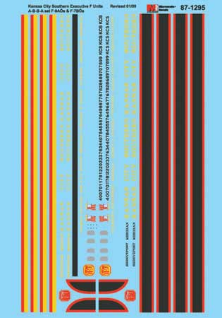 Kansas City Southern - KCS -- Executive F-Unit Locomotives (Southern Belle Scheme)