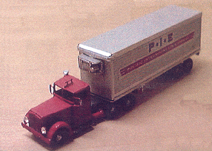 American Trucks - Tractor-Trailer (Photo-Etched Brass Kit) -- 10-Wheel Conventional Tractor w/30' Ribbed Trailer