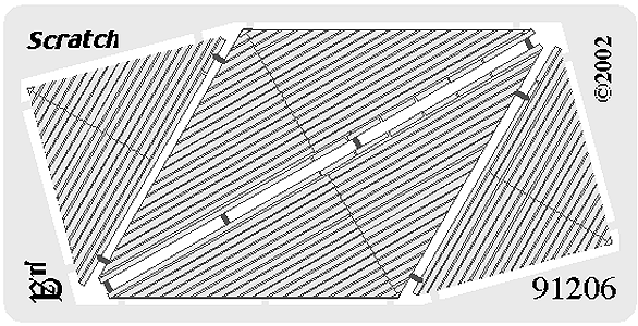 Photo-Etched Brass Walls - Wood -- 30 & 45 Degree End Wall Roof Peaks