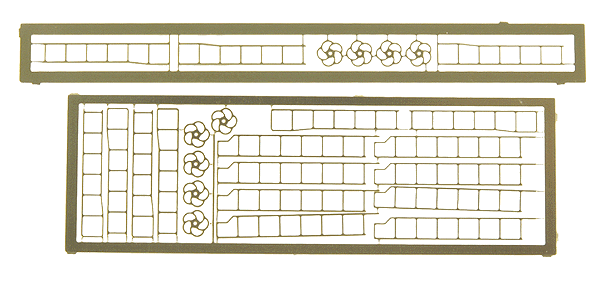 Freight Car Ladders & Brake Wheels (Photo-Etched Brass Kit) -- Parts for 2 Cars