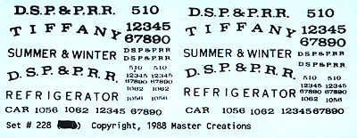 Tiffany Reefer Decals