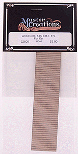 Laser-Cut, Self-Adhesive Wood Flatcar Deck -- For Funaro & Camerlengo East Broad Top Flatcar #73