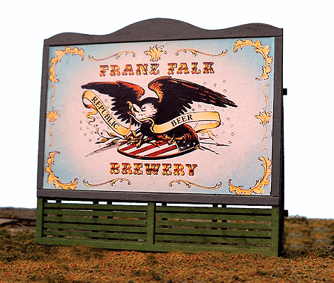 Slatted-Base Wood Billboard - Kit (Laser-Cut Wood) -- Franz Falk Brewery 23' 7m Scale Wide
