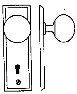 Door Knob & Plate -- Brass pkg(2)