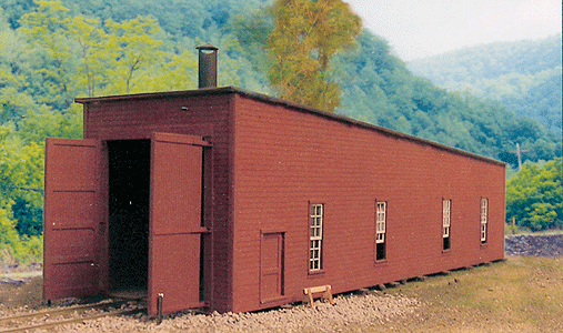 Single-Stall Switcher Shed - Kit (Laser-cut Wood & Card) -- Scale 21 x 70'
