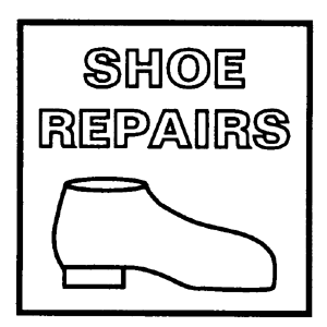 Neon-Like Signs (Assembled, For HO/O, Measures 1-1/8 x 1-5/8" 2.8 x 4cm) -- Shoe Repair (green)