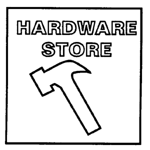 Neon-Like Signs (Assembled, For HO/O, Measures 1-1/8 x 1-5/8" 2.8 x 4cm) -- Hardware Store (orange)