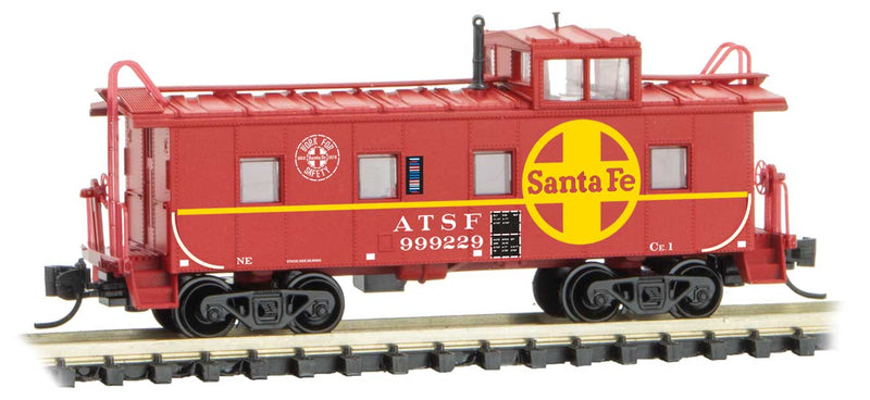 36' Riveted-Steel Cupola Caboose - Ready to Run -- Santa Fe 999229 (red, yellow, Large Logo, Safety Logo)
