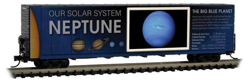60' Excess-Height Double-Door Boxcar Lighted - Ready to Run -- Neptune (Solar System Series Car)