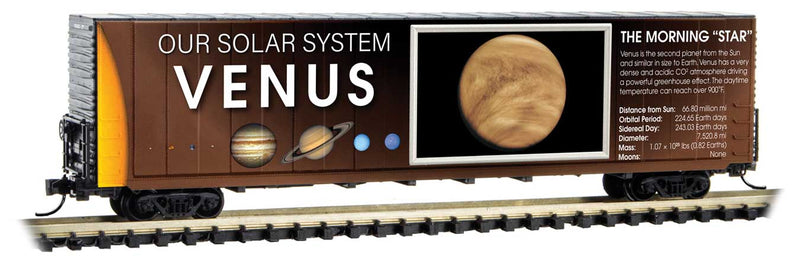 60' Excess-Height Double-Door Boxcar No Light - Ready to Run -- Venus the Morning Star (Solar System Car 3)