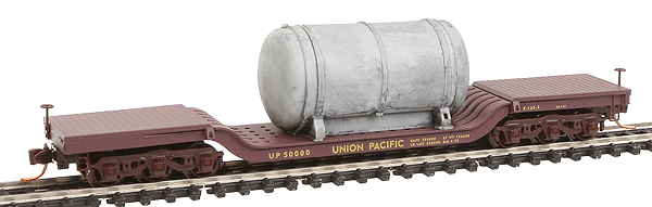 Heavyweight Depressed Center Flatcar w/Water Tank Load -- Union Pacific #50000 (brown, yellow Lettering)