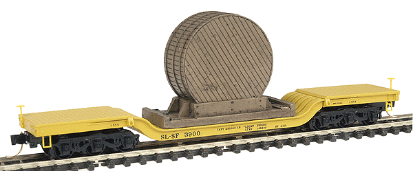 Heavyweight Depressed-Center Flatcar w/Crated Load -- St. Louis & San Francisco #3900 (Reefer Yellow w/Black Lettering)