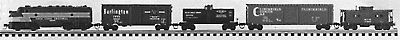 Diesel Freight w/Marklin Compatible Couplers -- Desk Top Union Pacific 16-7/8 x 20-3/16" Oval, F7 Loco w/4 Cars & Caboose