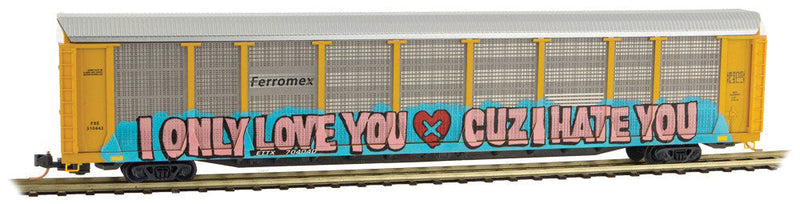 89' Tri-Level Enclosed Auto Rack - Ready to Run -- Weathered