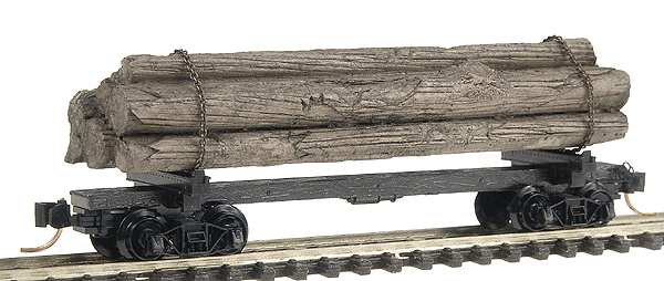 40' Skeleton Log Car w/Log Load