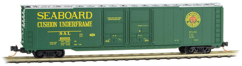 Greenville 60' Double-Door Boxcar w/41' 3" Wheelbase - Ready to Run -- Seaboard Air Line #60003 (green, silver, yellow; Heart Logo)