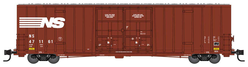60' Rib-Side, Double-Plug-Door High-Cube Boxcar - Ready to Run -- Norfolk Southern #471161 (Boxcar Red, whtie)