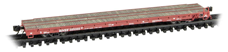 Thrall 60' Flatcar - Ready to Run -- Burlington Northern Santa Fe #585069 (Boxcar Red)