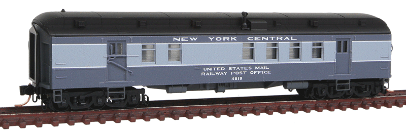 Pullman Heavyweight 60' Railroad Post Office - Ready to Run -- New York Central #4819 (2-Tone Gray)-1