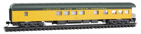 Heavyweight Smooth-Side Business Car Observation w/Balloon Roof - Ready to Run -- Chicago & North Western #400 (Simplified, yellow, green)