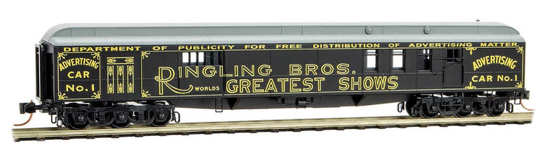 70' Heavyweight Baggage-Mail - ready to Run -- Ringling Bros 1 (Advertising Car, black, gold)