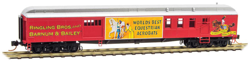 70' Heavyweight Baggage-Mail - Ready to Run -- Ringling Bros. & Barnum & Bailey Circus Equestrian Car (red, yellow)