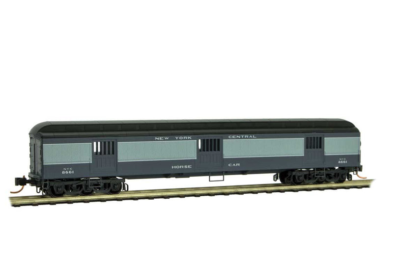 ACF 70' Heavyweight Horse & Express Baggage Car - Ready to Run -- New York Central #8661 (2-Tone Gray, black)