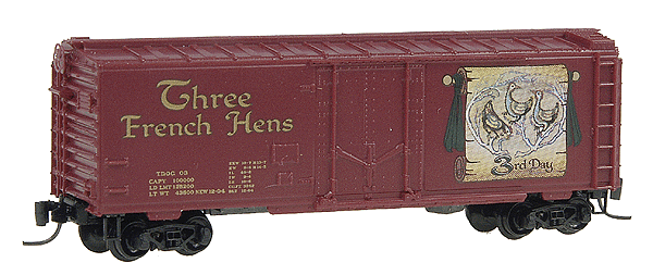 12 Days of Christmas Series: 50' Plug Door Box w/Magne-Matic(R) Couplers -- #3 "Three French Hens"