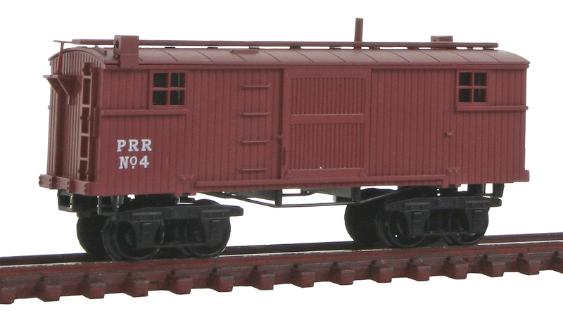 Civil War Era 26' Wood Caboose (Converted Boxcar) - Ready to Run -- Pennsylvania Railroad #4 (Boxcar Red)