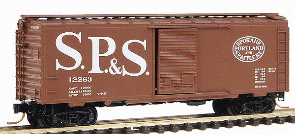 40' Single-Door Boxcar - Ready to Run -- Spokane, Portland & Seattle #12263 (Boxcar Red, white herald & lettering)