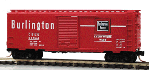 40' Standard Boxcar w/Single Youngstown Door -- Chicago, Burlington & Quincy #62944 (Chinese Red w/white lettering)
