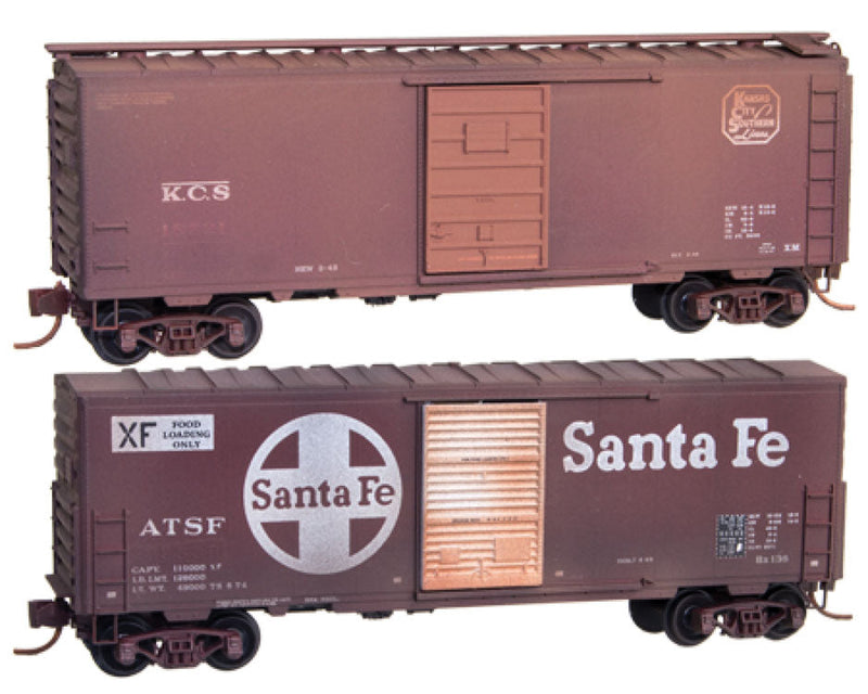 40' Single-Door Boxcar - Ready to Run -- Santa Fe (Boxcar Red,white, Large Logo) & Kansas City Southern (Boxcar Red)